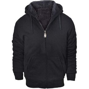 GEEK LIGHTING Hoodies for Men Heavyweight Fleece Sweatshirt - Full Zip Up Thick Sherpa Lined Heather Acid Blue 3XL