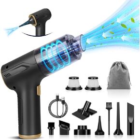 Handheld Car Vacuum Cleaner Cordless, High-Power Brushless 20000PA Mini Hand Held Vacuum Cleaner with 8 Multi-Functional Nozzle & 2 Replaceable Filters, Portable Vacuum Cleaner for Car Office Pet Hair