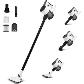 Cordless Stick Vacuum Cleaner, 6-in-1 Lightweight Stick Vacuum w/Powerful Brushless Motor & Led Display, Portable Wireless Rechargable Vacuum (Beige)