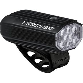 LEZYNE Lite Drive Bicycle Durable USB Rechargeable IPX7 Waterproof White LEDs Front Light w/Multiple Solid & Flash Modes | Silicone Rubber Mounting Strap Included - 1000/1200 Lumens Options