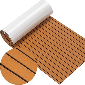 EVA Foam Boat Flooring Decking Sheet Marine Flooring Non-Slip Self-Adhesive Easy Clean Decking Sheet for Motorboat RV Yacht Kayak Surfboard Swimming Pool Stairs, 94.5x31.5 Inch