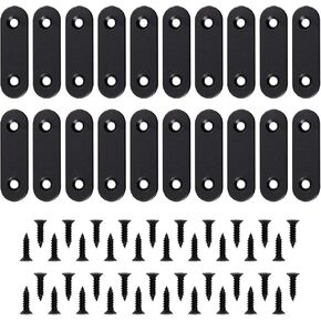 BokWin 20 قطعة 16 × 50 مم دعامة مستقيمة من الفولاذ المقاوم للصدأ أسود مستقيم دعامة مسطحة، إصلاح لوحات الانضمام دعامة معدنية دعامة زاوية موصل إصلاح لوحة للخشب، اللوحة، إطار السرير، الأثاث in Kuwait