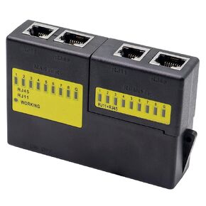 QIANRENON Network Cable Tester RJ45 RJ11 RJ12 UTP LAN Cable Tester Networking Tool Split Design Battery Not Included,Black