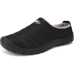 UBFEN Men's Women's Winter Warm Slippers with Fuzzy Plush Lining Slip on House Shoes with Indoor Outdoor Anti-Skid Rubber Sole 12 Women/10 Men Grey