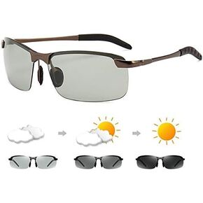 Photochromic Sunglasses for Men, Polarized Photochromic Sunglasses UV400 Sports Sunglasses Day and Night Driving Glasses Ultra-Light Sun Glasses Eyewear Cycling Glasses and Goggles, Men’s Sunglasses