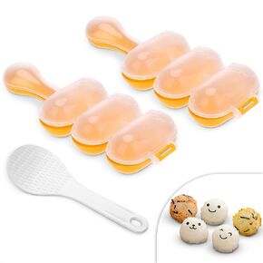 2Pcs Rice Ball Mold and Rice Paddle - Rice Ball Shaker Lunch Food Shaped Decor Sushi Press Mold Rice Scoop Musubi Maker Mold - Rice Baller Shaker Molds for Food Decor Sushi Mold Shaper Kitchen Gadgets