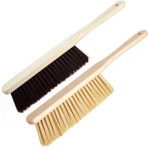 2PCS Wooden Hand Broom,Soft Bristle Cleaning Dust Brush Perfect for Counter, Bench, Car, Furniture, Sofa, Bed, Woodworking Cleaning