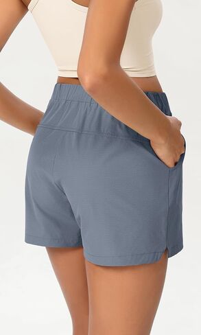 ODODOS Stretch Woven Relaxed Shorts for Women Elastic High Waist Summer Lightweight Casual Shorts with Pockets in Saudi Arabia
