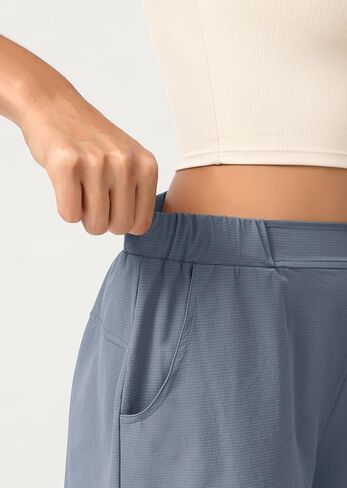 ODODOS Stretch Woven Relaxed Shorts for Women Elastic High Waist Summer Lightweight Casual Shorts with Pockets in Saudi Arabia
