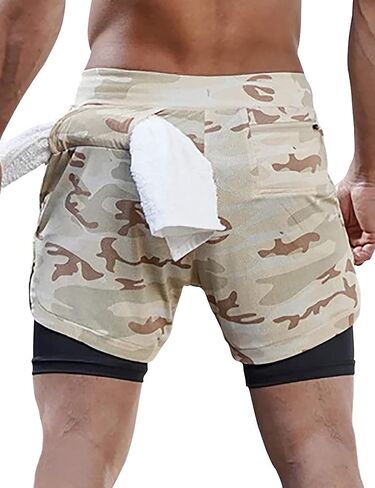 DIOTSR Mens 2 in 1 Running Workout Shorts Lightweight Athletic Gym Shorts with Pockets in Kuwait