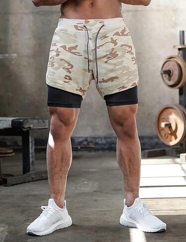 DIOTSR Mens 2 in 1 Running Workout Shorts Lightweight Athletic Gym Shorts with Pockets in Kuwait