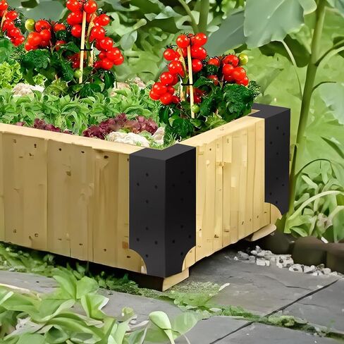 قوس زاوية سرير حديقة مرتفعة لـ 10 "-24" سرير إطار خشبي ، قوس زاوية حديقة معدنية مقاومة ، موصلات سرير مرتفعة 11 "× 3" × 3 "لحديقة زهرة الخضار ، مجموعة من 4 in Saudi Arabia