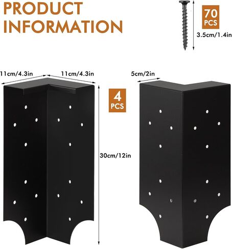 قوس زاوية سرير حديقة مرتفعة لـ 10 "-24" سرير إطار خشبي ، قوس زاوية حديقة معدنية مقاومة ، موصلات سرير مرتفعة 11 "× 3" × 3 "لحديقة زهرة الخضار ، مجموعة من 4 in Saudi Arabia