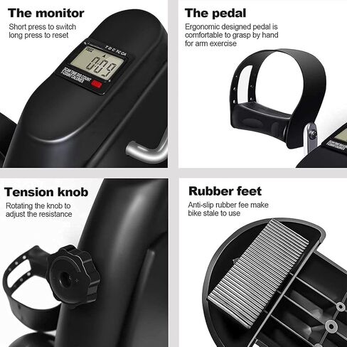 iHomey Motorized Pedal Exerciser for Seniors Rehab Training, iHomey Electric Mini Exercise Bike with Remote Control for Arm/Leg Fitness Rehabilitation. (Black1) in Saudi Arabia