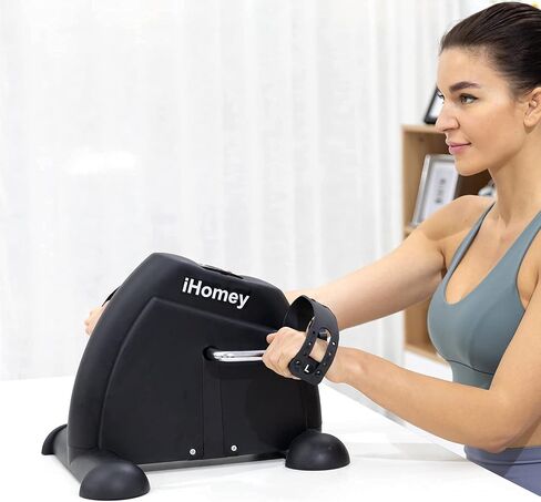iHomey Motorized Pedal Exerciser for Seniors Rehab Training, iHomey Electric Mini Exercise Bike with Remote Control for Arm/Leg Fitness Rehabilitation. (Black1) in Saudi Arabia