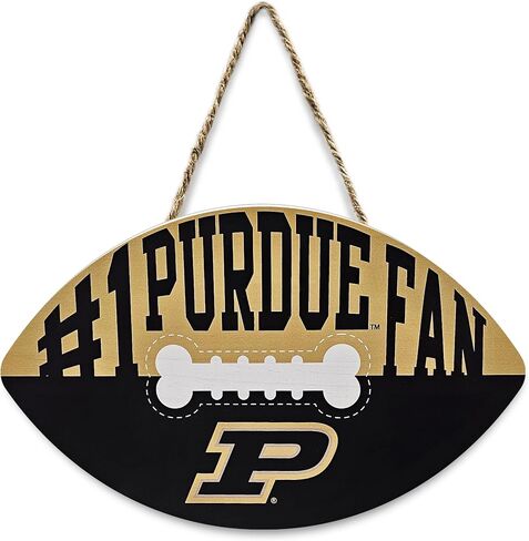 NCAA #1 Purdue Boilermakers Best Fan's Football Shape Sign with Dog Bone Design, Sporty Fence Sign College Football Fan Waterproof Wooden Wall Sign Yard Decor Indoor & Outdoor with Team Logo! in Saudi Arabia