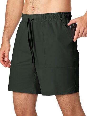 JMIERR Men's Shorts Running Athletic Shorts Waterproof Quick Dry 7" Gym Workout Breathable Shorts in Kuwait