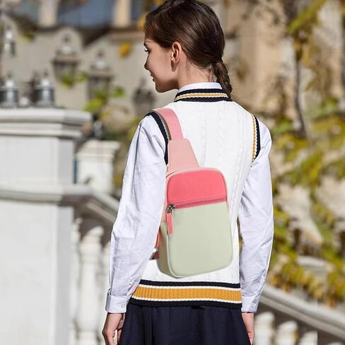 Small Initial Sling Bag Crossbody Bag Fanny Pack for Teens Kids, Cute Multi-colored Chest Bag Belt Bag Birthday Gifts in Saudi Arabia
