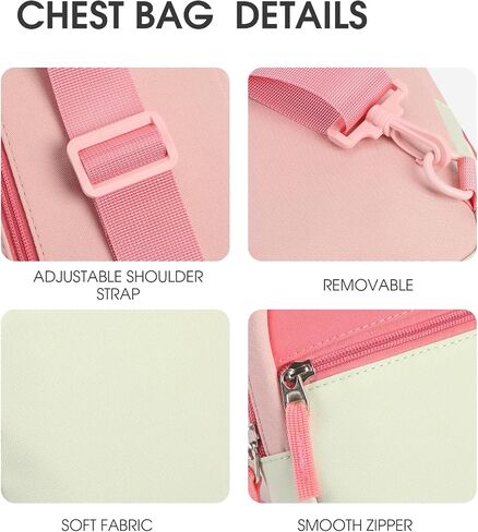 Small Initial Sling Bag Crossbody Bag Fanny Pack for Teens Kids, Cute Multi-colored Chest Bag Belt Bag Birthday Gifts in Saudi Arabia