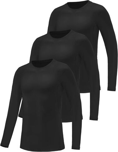 1/3 Pack Boys Youth Compression Shirts Long Sleeve Quick Dry Sports Undershirts Football Basketball Cold Weather Kids in Saudi Arabia