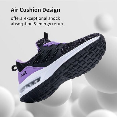 Women's Air Running Shoes Athletic Tennis Walking Slip On Shoes Lightweight Casual Sneakers for Gym Jogging Workout Black Size 7.5 in Saudi Arabia