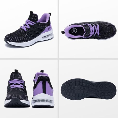 Women's Air Running Shoes Athletic Tennis Walking Slip On Shoes Lightweight Casual Sneakers for Gym Jogging Workout Black Size 7.5 in Saudi Arabia
