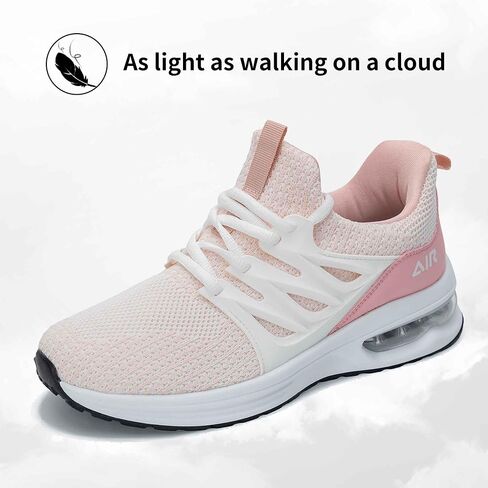 Women's Air Running Shoes Athletic Tennis Walking Slip On Shoes Lightweight Casual Sneakers for Gym Jogging Workout Black Size 7.5 in Saudi Arabia