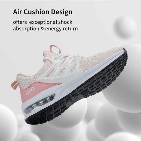 Women's Air Running Shoes Athletic Tennis Walking Slip On Shoes Lightweight Casual Sneakers for Gym Jogging Workout Black Size 7.5 in Saudi Arabia