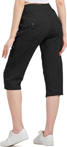 Women's Cargo Capris Hiking Pants with 6 Pockets Lightweight Quick Dry Outdoor Travel Casual Cotton Comfy Summer Pants in Saudi Arabia