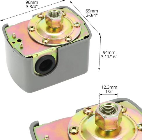 QWORK 30/50 Pressure Switch for Well Pump, Adjustable Cut-in/Out Pressure (40-60 PSI) - 1/4"-18 NPT Female Thread in Saudi Arabia