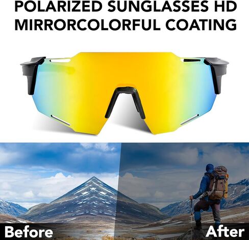 Cycling Glasses Sports Sunglasses, UV400 Protection, Men Women Running Fishing Driving Baseball Glasses in Saudi Arabia