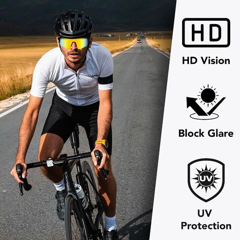 Cycling Glasses Sports Sunglasses, UV400 Protection, Men Women Running Fishing Driving Baseball Glasses in Saudi Arabia