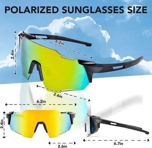 Cycling Glasses Sports Sunglasses, UV400 Protection, Men Women Running Fishing Driving Baseball Glasses in Saudi Arabia