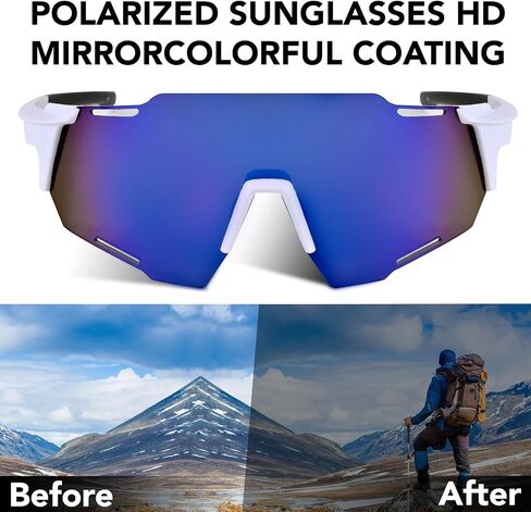 Cycling Glasses Sports Sunglasses, UV400 Protection, Men Women Running Fishing Driving Baseball Glasses in Saudi Arabia