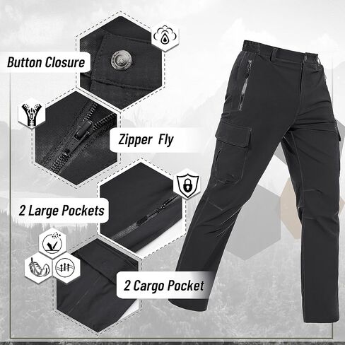 TACVASEN Men's Cargo Pants 5 Pockets Water Resistant Lightweight Quick Dry Ripstop Stretch Pants for Hiking Work Travel in Saudi Arabia