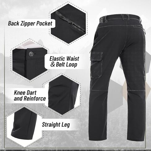 TACVASEN Men's Cargo Pants 5 Pockets Water Resistant Lightweight Quick Dry Ripstop Stretch Pants for Hiking Work Travel in Saudi Arabia