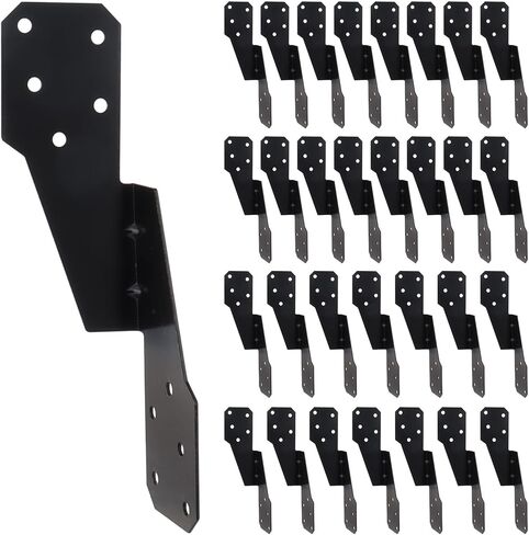 30 Pack Hurricane Straps Brackets, Heavy Duty Hurricane Ties with Black Powder-Coated, Hurricane Straps Trusses/Rafters Ties, Strong Tie Brackets Joist Hangers for Wood, Shed, Roof in Kuwait