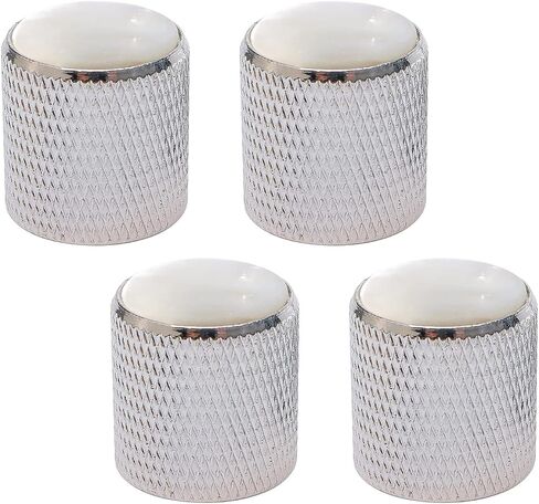 Metal Domed Volume Tone Control Knob Pearl White Top for Electric Guitar Pack of 4 in Saudi Arabia