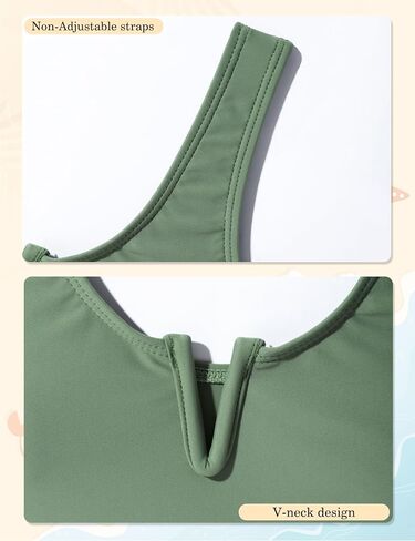 Girls Swimsuit 3 Piece Bikini Set Quick Dry Swimwear Sun Protection Girls Bathing Suit Cover Up Size 7-16 Years in Saudi Arabia