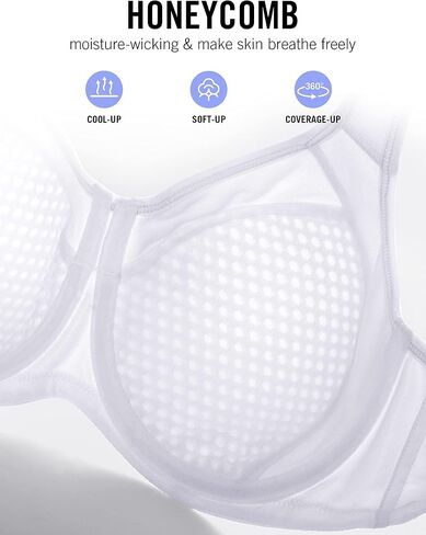 SYROKAN Sports Bras for Women High Support Underwire Padded High Impact Full Coverage Running Gym Workout Bra in Kuwait