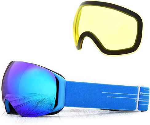 Magnetic adsorption lens anti fog Ski goggles Two lenses can be replaced Anti-fog UV Protection Ultra HD Comfy in Saudi Arabia
