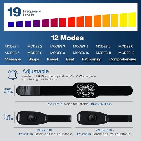 ABS Stimulator Belt Muscle Machine: EMS Fitness Abdominal Toning Belt for Weight Loss - Vital Flex Core Workout Trainer for Men Women Home Office Exercise Equipment in Saudi Arabia