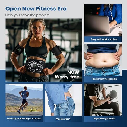 ABS Stimulator Belt Muscle Machine: EMS Fitness Abdominal Toning Belt for Weight Loss - Vital Flex Core Workout Trainer for Men Women Home Office Exercise Equipment in Saudi Arabia