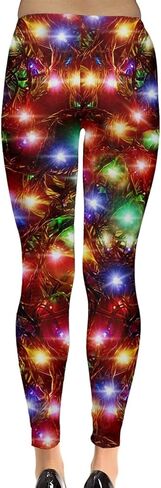 CowCow Womens Soft Stretch Opaque Tights Xmas Night Christmas Leggings - 2XL in Saudi Arabia