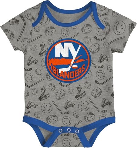 Outerstuff New York Islanders 3-Pack Full Strength Team Logo Newborn/Infant Baby Bodysuit Onesie in Saudi Arabia