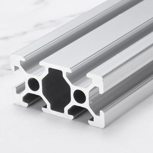 uxcell 2 Pcs T Slot 2040 Aluminum Extrusion Profile European Standard 100mm x 40mm Linear Rail Extrusion Frame for 3D Printer, CNC, DIY (Silver Tone) in Saudi Arabia