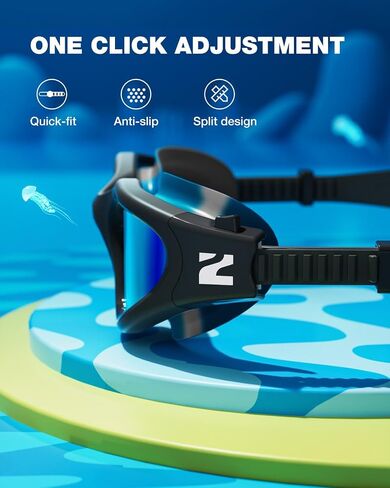 Zionor Kids Swim Goggles ، G1mini Mix Colorblock plick ribized no leading anti anti idgn in Kuwait