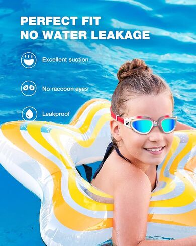 Zionor Kids Swim Goggles ، G1mini Mix Colorblock plick ribized no leading anti anti idgn in Kuwait