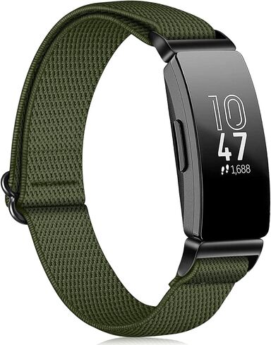 أربطة مرنة ناعمة من FINTIE متوافقة مع Fitbit Inspire 3 | حزام حلقة من النايلون قابل للتعديل وقابل للتمدد، حزام بديل مسامي، سوار معصم ملحق، رفيع للغاية وخفيف الوزن in Kuwait