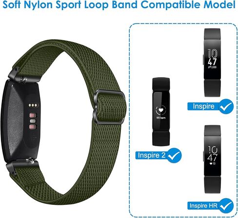 أربطة مرنة ناعمة من FINTIE متوافقة مع Fitbit Inspire 3 | حزام حلقة من النايلون قابل للتعديل وقابل للتمدد، حزام بديل مسامي، سوار معصم ملحق، رفيع للغاية وخفيف الوزن in Kuwait